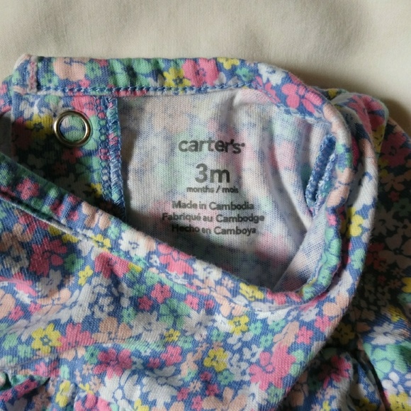 3M Carter Baby Girl Ruffled Onesie & Denim Set - Picture 3 of 7